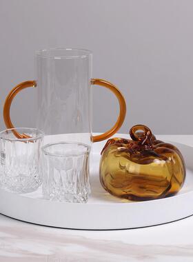 北欧金属托盘摆件茶几简约圆形装饰盘首饰盘客厅收纳ins摆件组合