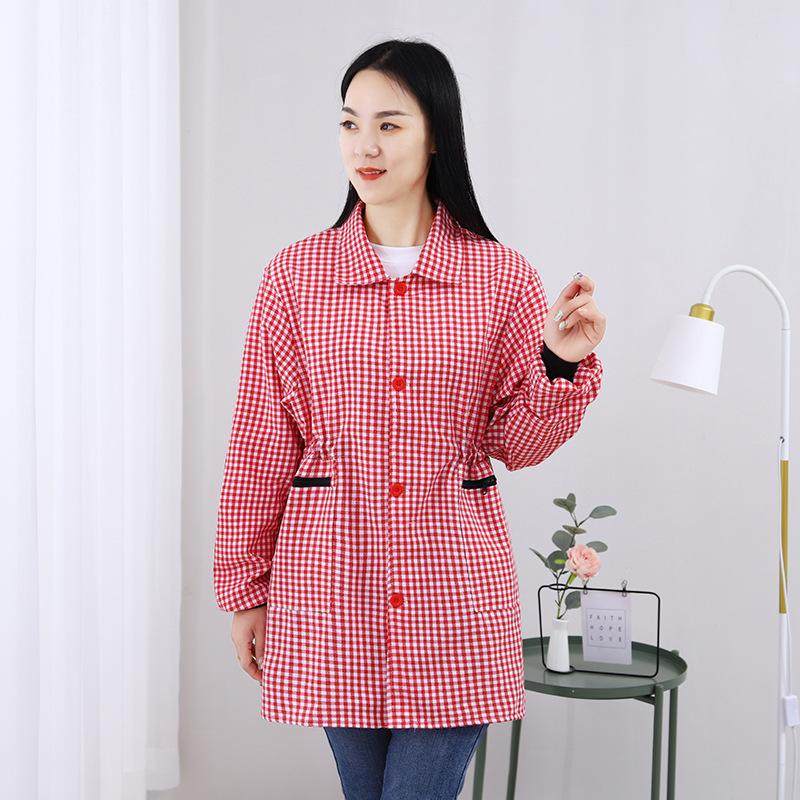 工作服时尚韩版拉链口袋围裙套装