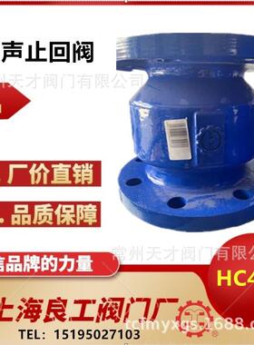 上海良工法兰消声止回阀HC41X-16Q泵房用止回阀球墨铸铁逆止阀