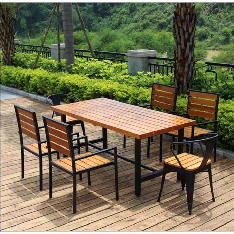 网红餐椅组合LOFT实木咖啡厅餐桌椅组合西餐厅椅子白色甜品店桌椅