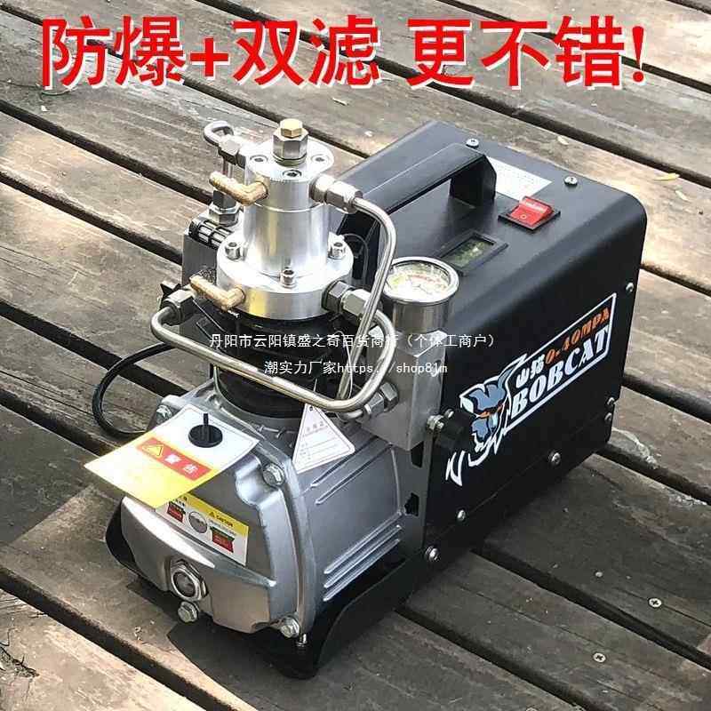 山猫电动高压打气机30mpa高压充气泵40mpa小型单缸水冷打气机筒