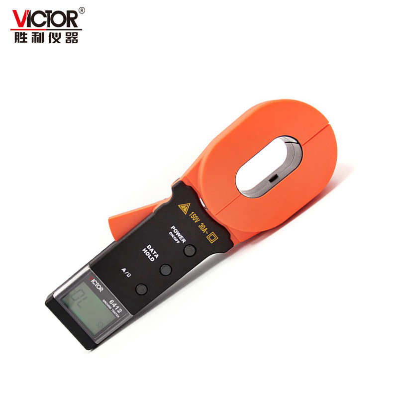 胜利数字钳形接地电阻测试仪VC6412+/VC6410/VC6412D避雷测试仪器