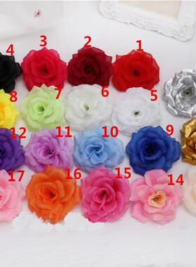 10pcs 8cm Gold Artificial Rose Silk Flower Heads Decorative