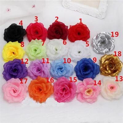 10pcs 8cm Gold Artificial Rose Silk Flower Heads Decorative