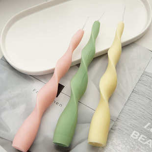 2021年9月新款 麻花3号扭曲蜡烛硅胶模具 几何旋转螺旋杆蜡模具