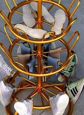 家用晒鞋神器旋转多层落地式铁艺阳台室外拖鞋鞋架架子多功能晾晒