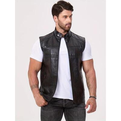 N 44265 Trendy Men's Studded Vest 铆钉马甲