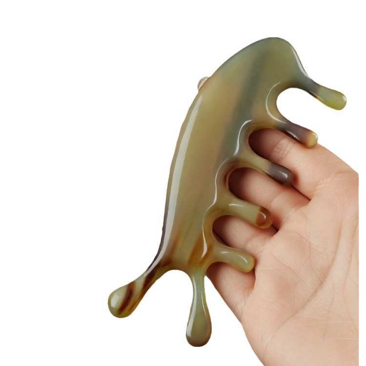 厂家批发牛角刮痧梳女生专用便携刮鼻按摩器头皮头部经络穴位精品