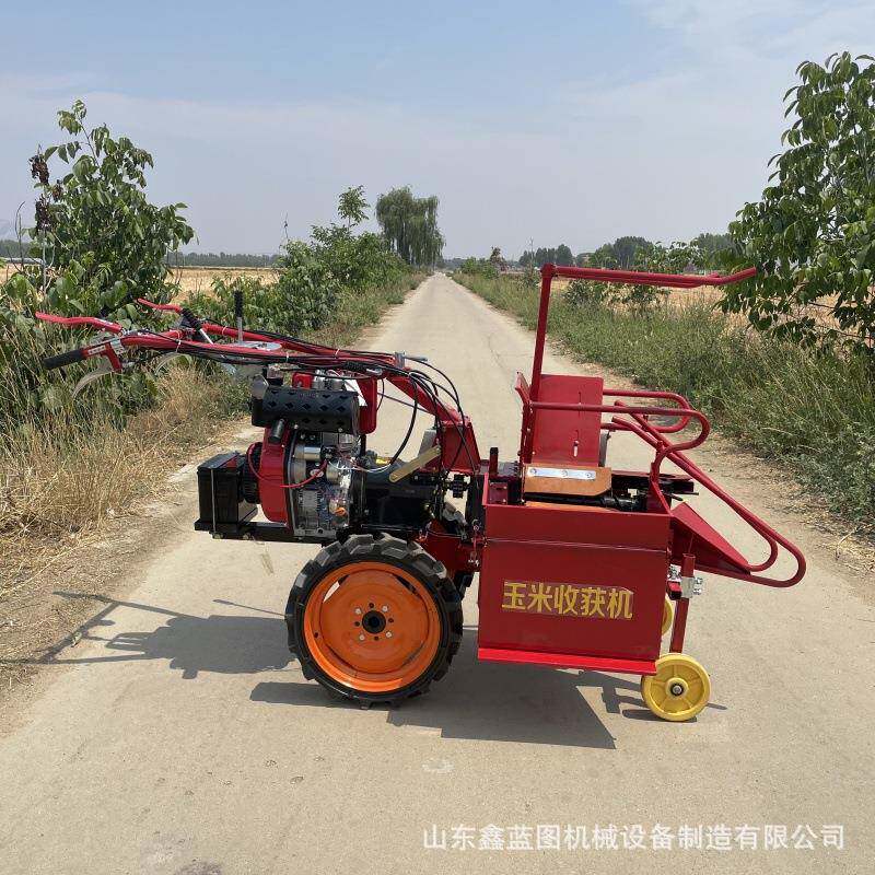 小型家用小地块玉米收割秸秆粉碎一体机实心防扎轮胎省油耐用