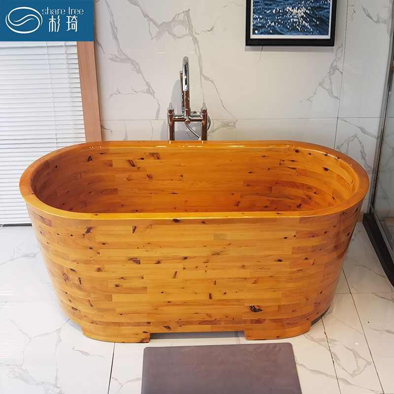 美容院泡澡木桶沐浴桶成人浴盆实木洗澡桶家用日式木质浴缸加厚