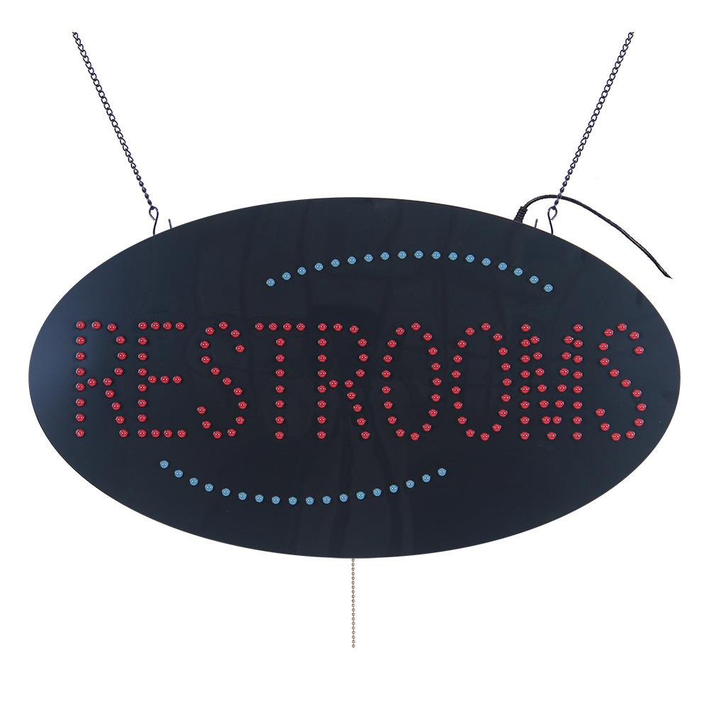 悬挂亚克力厕所男女电子卫生间标牌Led照明浴室标牌LEDRESTROOMS