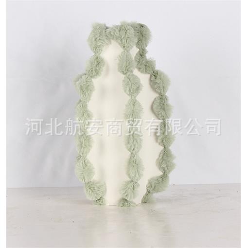 现代简约创意玻璃皮革花器花瓶花插样板房售楼处桌面茶几软装饰品