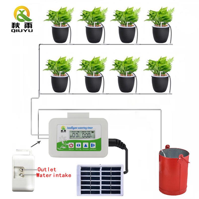 太阳能浇水定时器20盆浇花器套装园林灌溉工具滴灌管智能定时软管