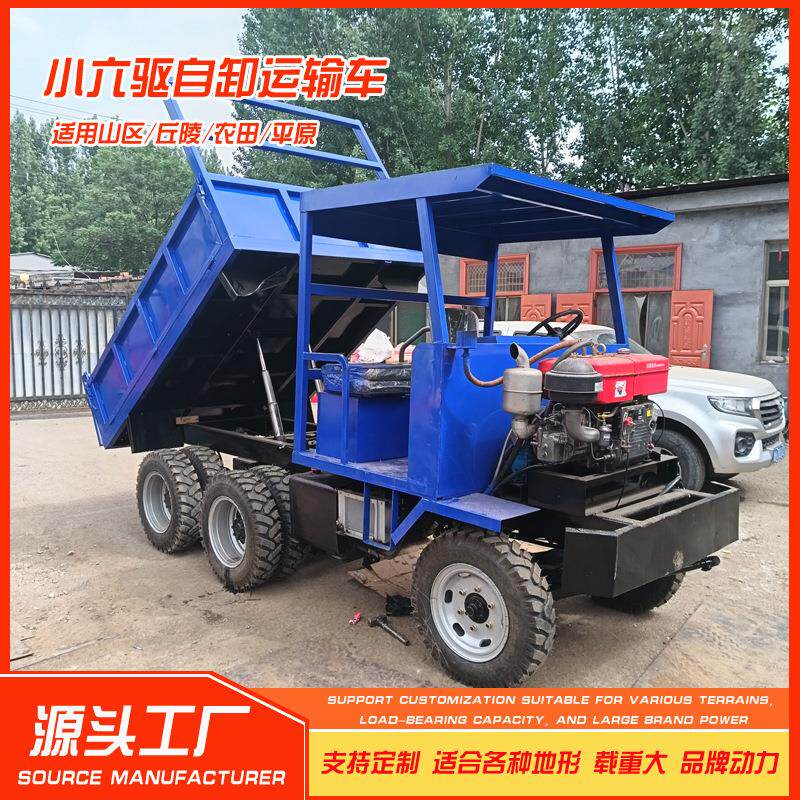 六驱后八轮运输自卸车农用毛竹转运翻斗车自制四不像爬山虎