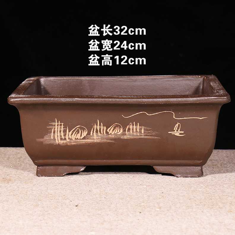 处理花盆花盆马40以盆景花盆陶瓷大号清仓上大口径槽长方形紫砂大