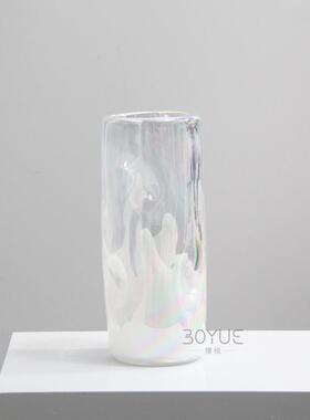 曲面不规则炫彩琉璃花瓶现代简约样板间民宿客厅书房台面软装摆件