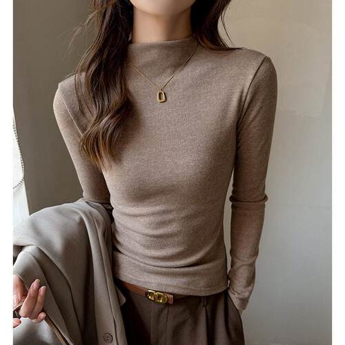 Half high neck imitation cashmere base sweater for women,