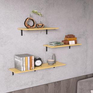墙物上XY 086置实木一字隔板壁挂书架厨房收挂纳微波炉承重创意架