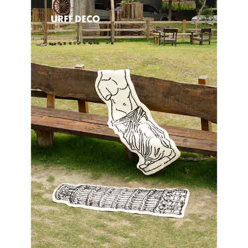 URFF DECO博物馆覆古床边毯北欧ins风加厚长绒卧室客厅茶几地垫