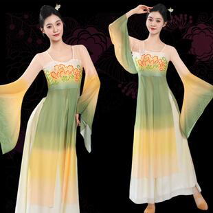 古典舞演出服女飘逸2025新款汉唐风身韵纱衣扇子舞蹈练功服一整套