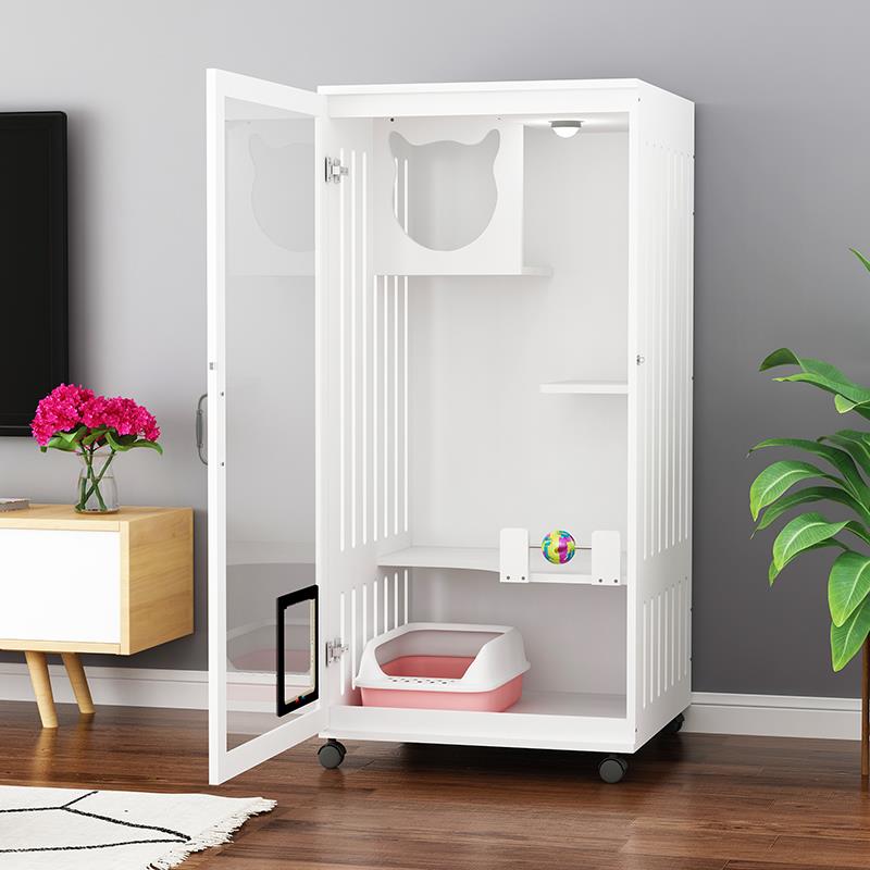 木笼宠别墅实木豪华三层家09用猫房四柜子季通用猫咪繁猫殖房物屋