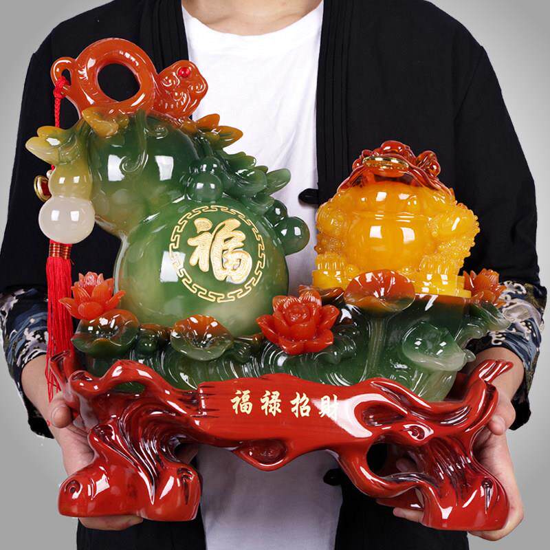 招财葫芦金蟾摆件 风水吉祥家居客厅装饰工艺礼品开 业收银柜台摆