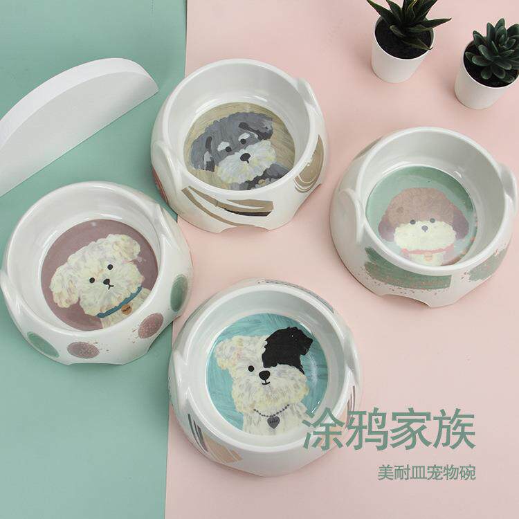 新款宠物碗密胺狗碗狗食具可爱造型狗盆猫碗防打翻饭碗猫咪喝水盆