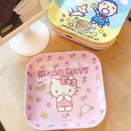 卡通餐具密胺四方碟残渣吐骨碟日式家用儿童耐摔塑料盘子5寸小味