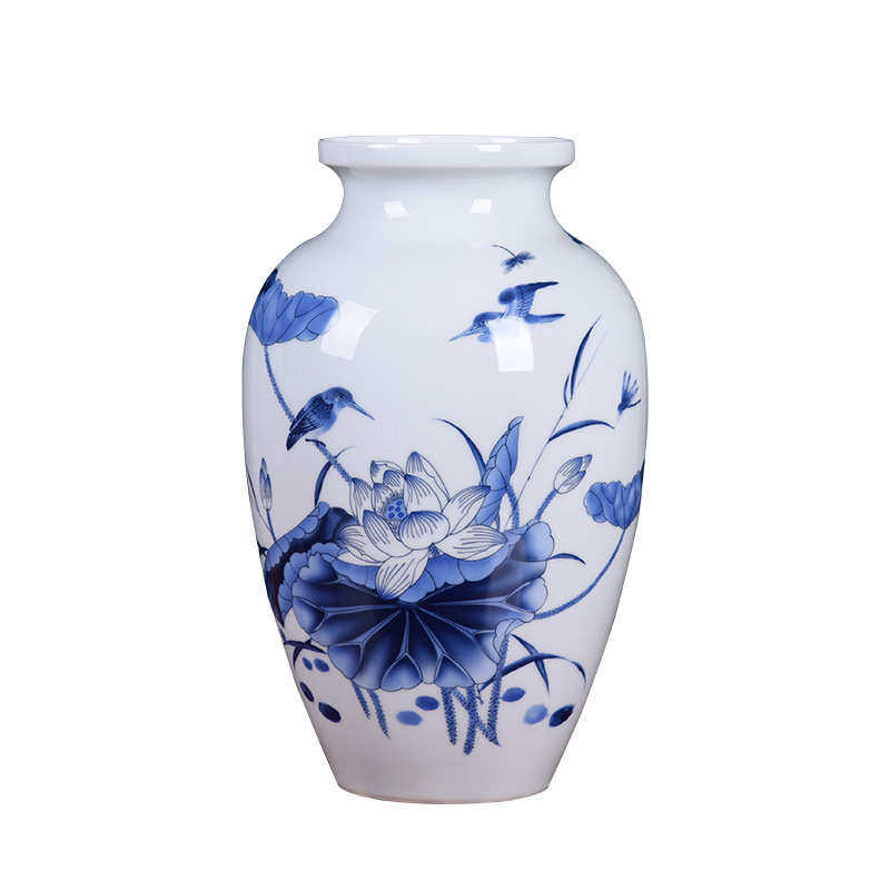 复古陶瓷花瓶摆件釉上彩薄胎山水花鸟花瓶现代创意家居设计装饰品