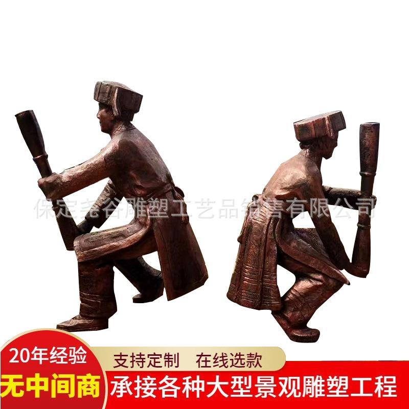 纯铜少数民族雕塑铸铜人物铜像公园广场景区仿铜民俗文化落地摆件
