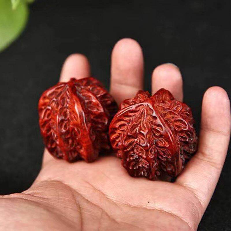 赞比桃亚小紫檀核手球文玩M-27706手件老人运动球木质工艺品手把