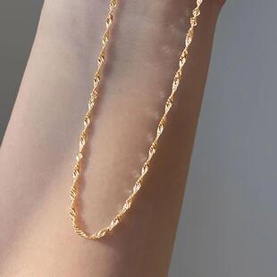 Stainless Steel Thin Exquisite Necklace Plated Chain Gold