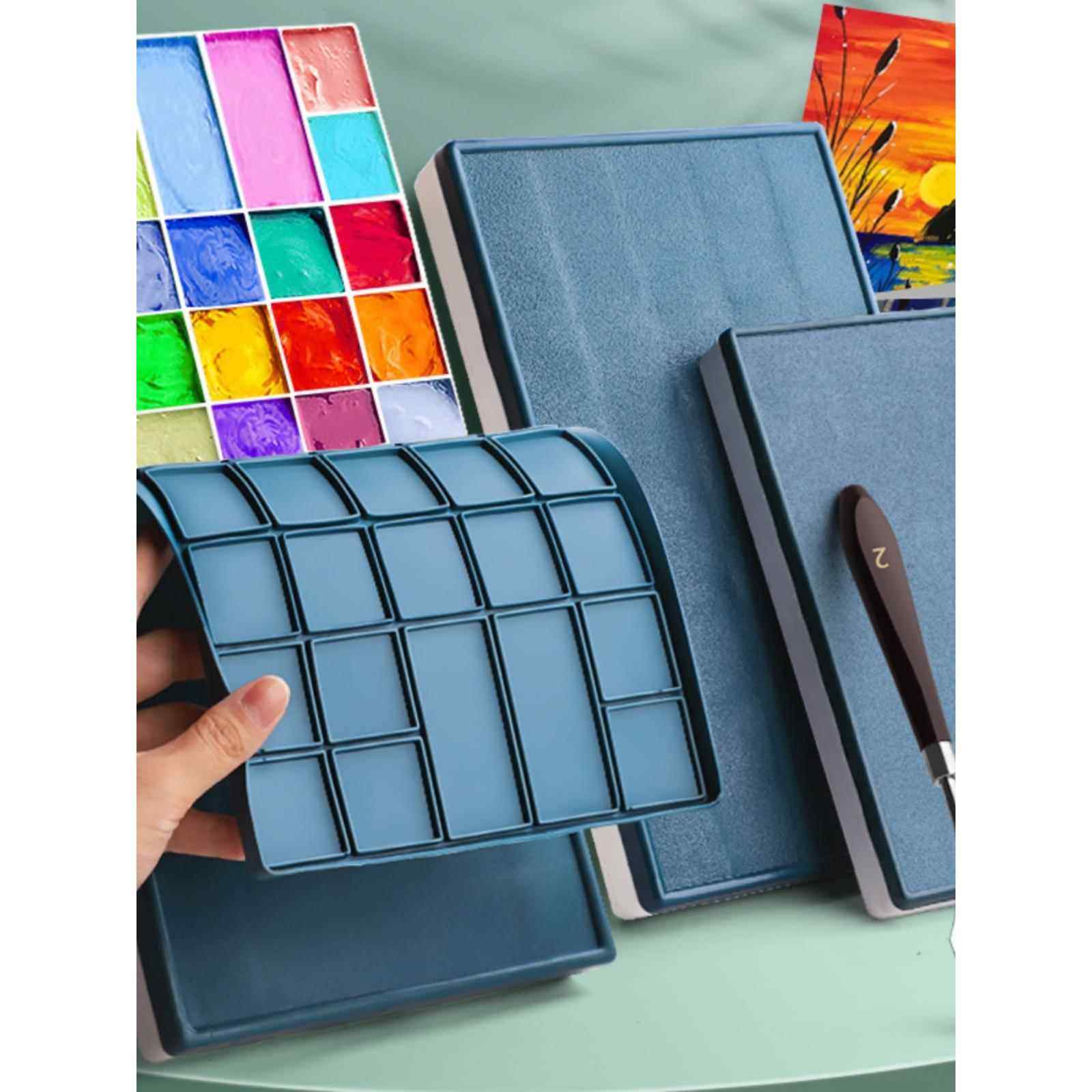 24格36格软盖颜料盒调色盒24色分装空盒正方形大小格子丙烯油画美