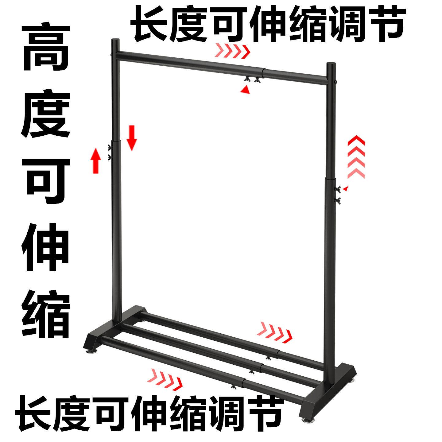 飘窗小型落地伸缩晾衣架室内护栏阳台衣柜可升降伸缩调节晒挂衣杆