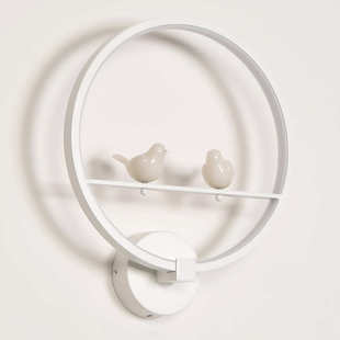 2只鸟LED环型壁灯卧室灯 简约 室内客厅楼梯照明灯 外贸欧美壁灯