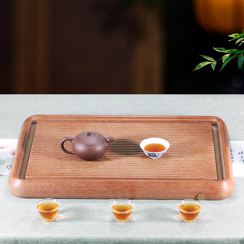 德黄素胚圆边电木茶盘实木简约茶盘干泡家用茶台简易储水圆形茶盘