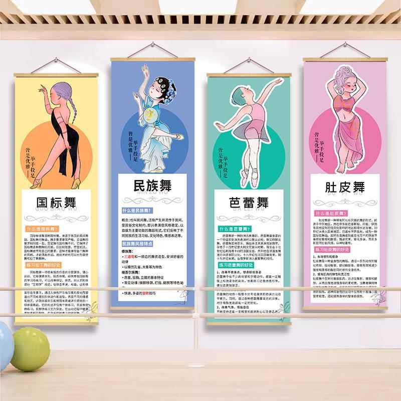 舞蹈教室墙面装饰挂布舞蹈房培训机构背景壁画芭蕾民族舞布置海报图片