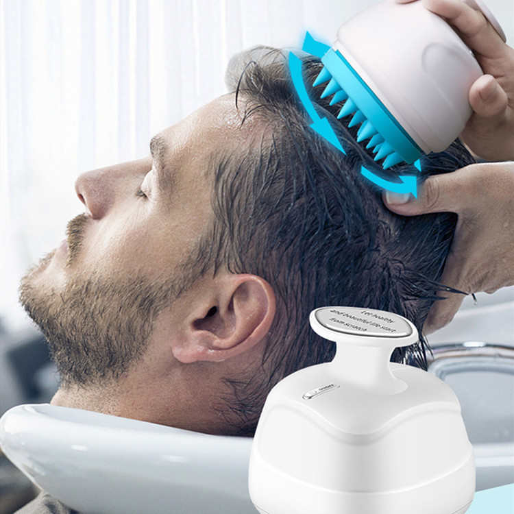 电动旋转洗头刷 硅胶洗头刷 洗头梳成人宠物洗头按摩器 自动揉捏