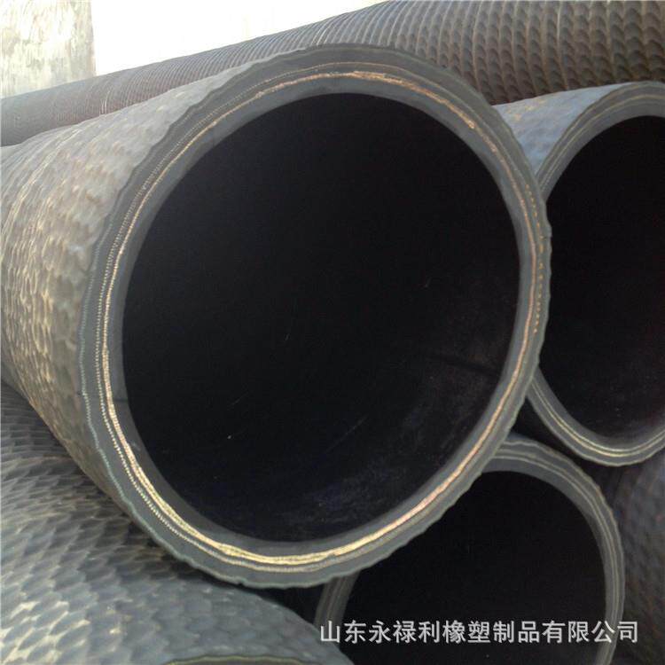 大口径吸排水沙泥浆抢险黑色钢丝胶管山东夹布橡胶管高压