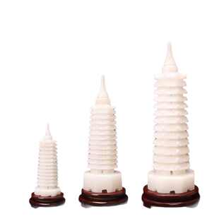天然白玉文昌塔摆件天然玉石九9层十三13层书桌办公室礼品工艺品