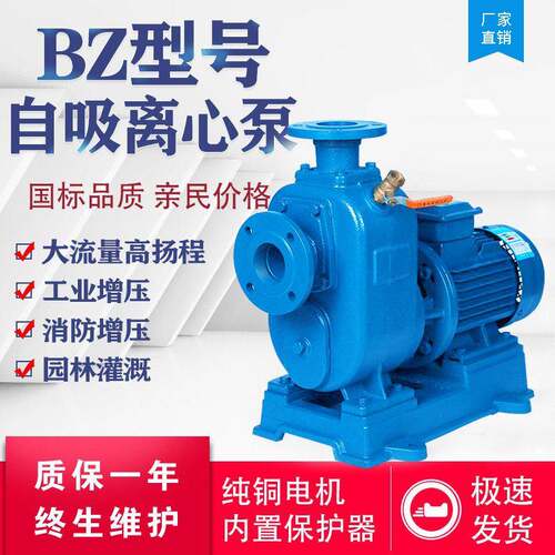 BZ自吸泵卧式离心管道泵三相抽水泵农用大流量380V工厂