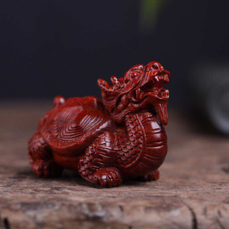 小叶紫檀龙龟貔貅金蟾麒麟手把件 紫檀木雕刻摆件红木工艺品批发