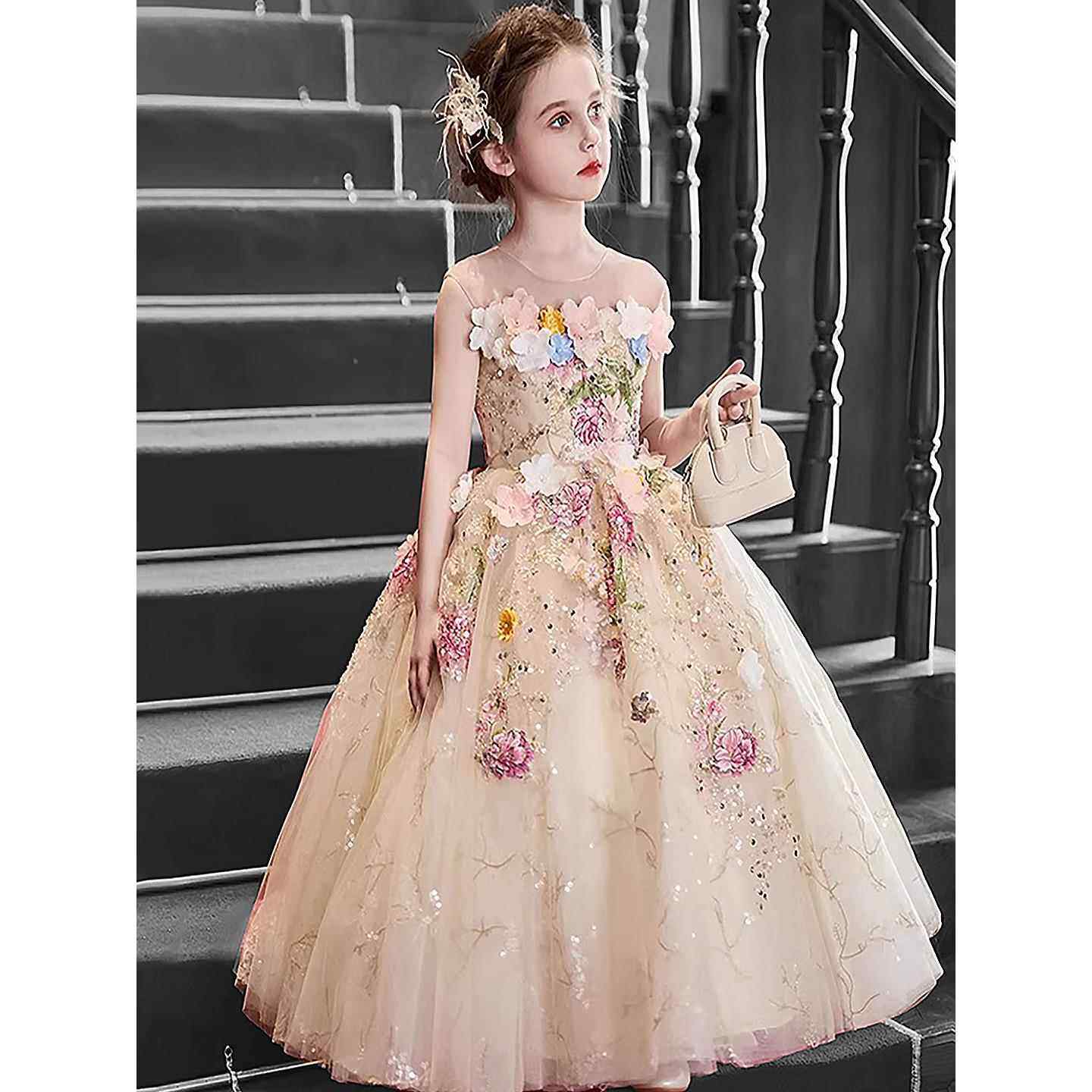 Mapping香港轻奢女童高端钢琴演奏公主裙童装主持人绝美蓬蓬礼服