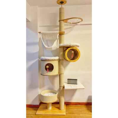 新款Catsle猫爬架通天夏柱木猫跳台大型猫树咪猫窝季别墅猫一体实