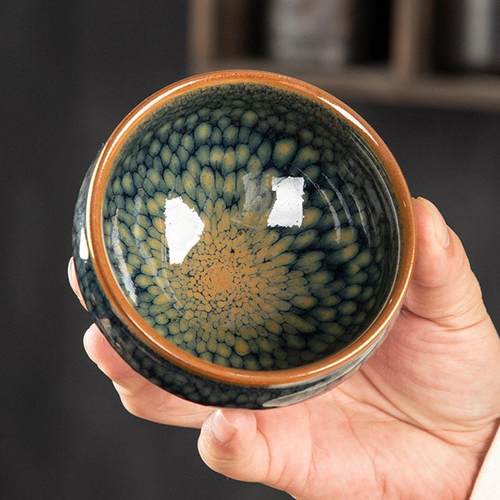 高端绿鹧鸪斑铁胎建盏茶盏功夫主人杯陶瓷茶杯单盏盏杯品茗杯正宗