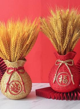 装饰品乔迁福袋树脂花瓶装饰摆件