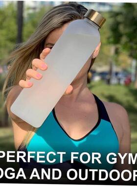 1L Water Bottle With Time Marker 32 OZ Motivational Reusable