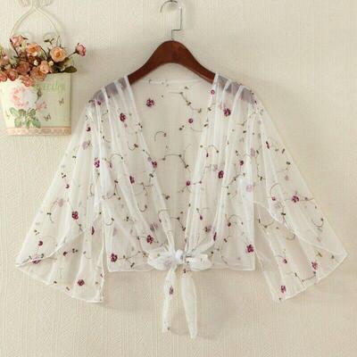 Women Long Sleeve Beach Cover Up Bathing Suit Swimsuit Flora