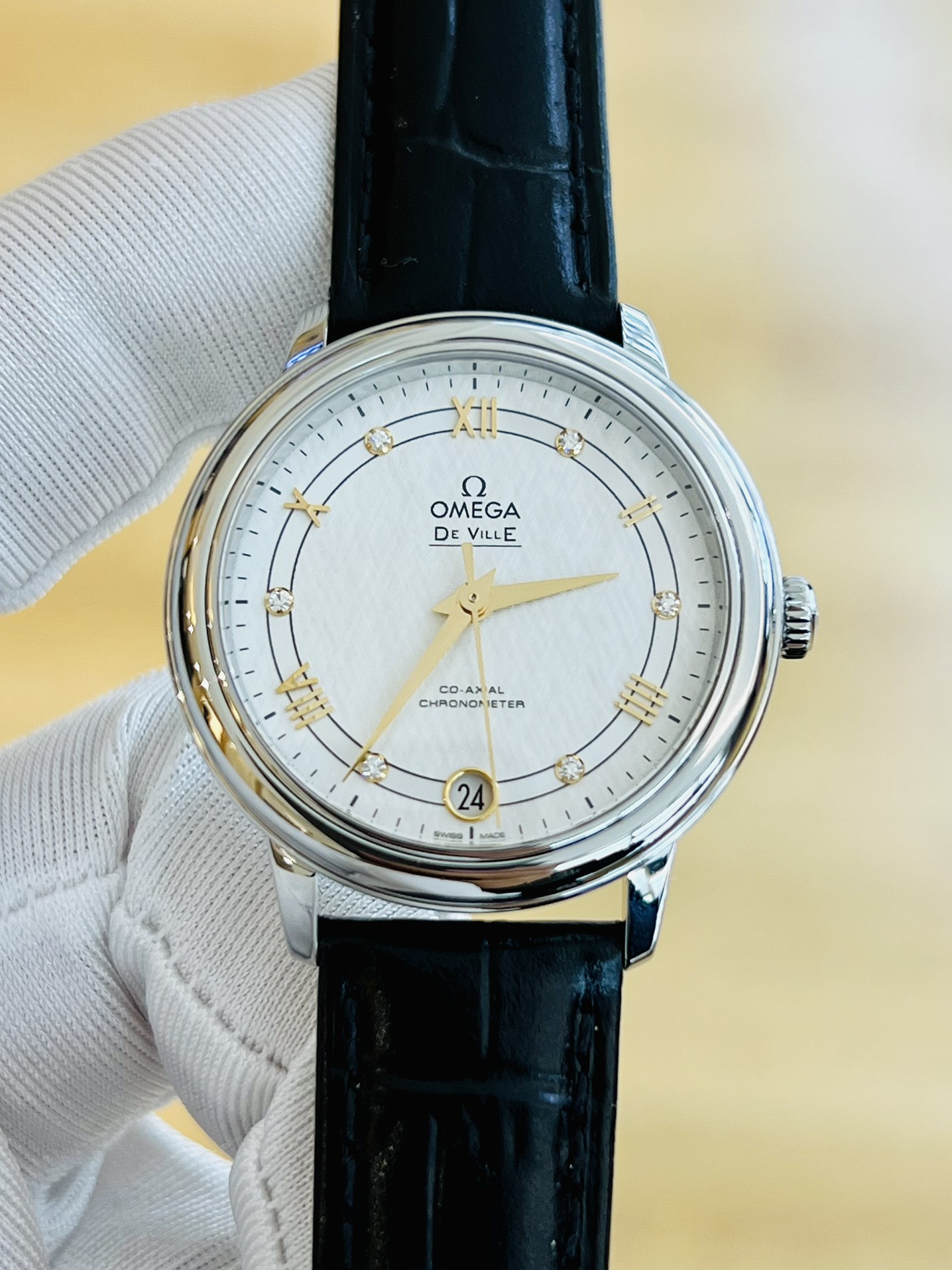 [9.8新]欧米茄碟飞手表女款33mm自动机械腕表424.13.33.20.52.001