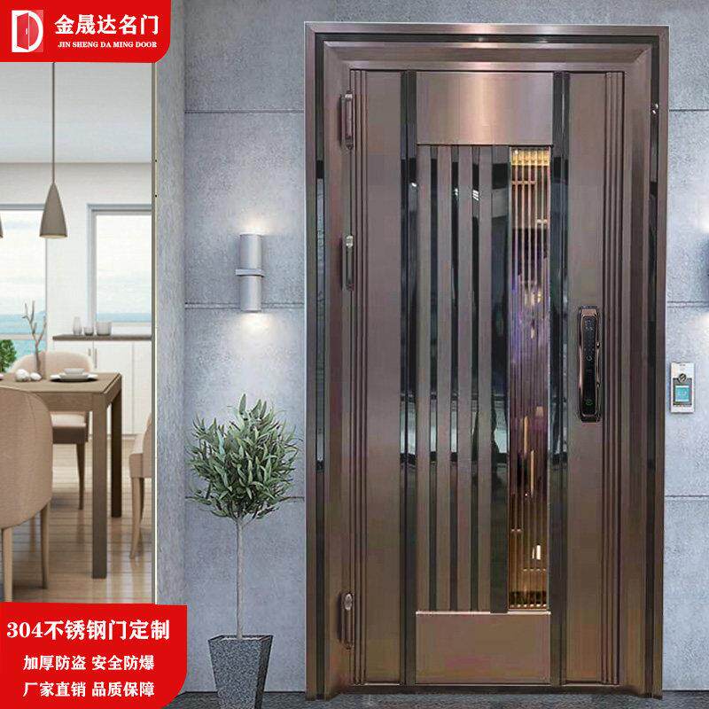 304不锈钢门单门高端韩式门通风门中门家用防盗门入户门厂家定制